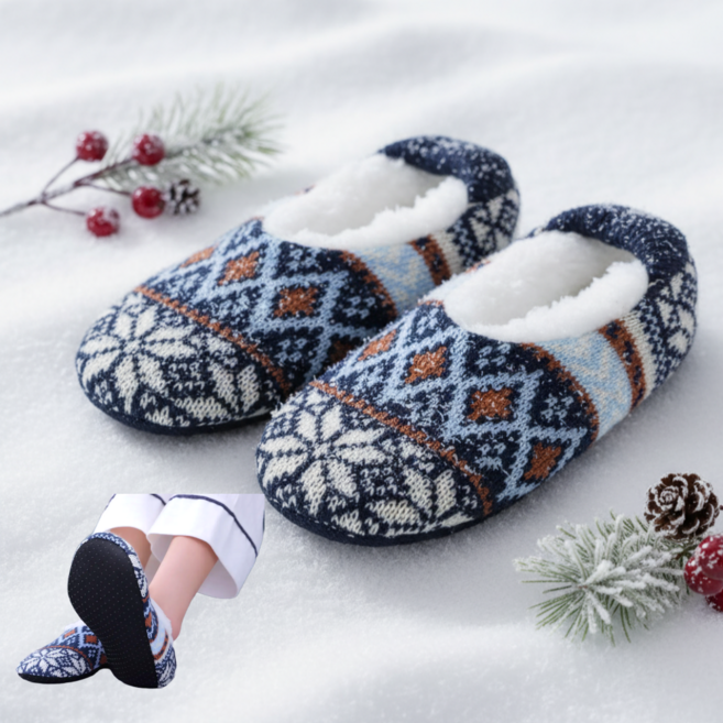 BDYP 따뜻한 실내 미끄럼방지 방한 털 덧신