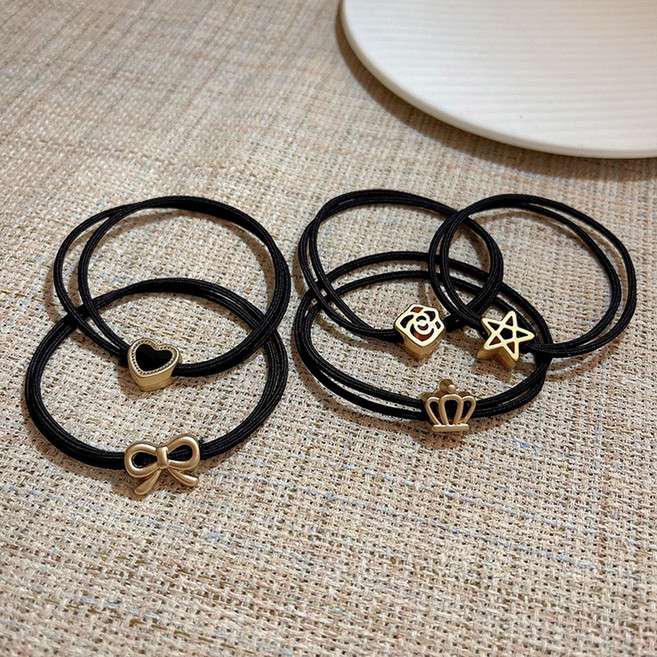 포니테일 심플 헤어끈 세트 2color