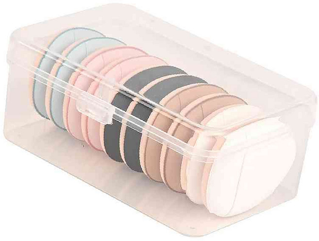 물방울 핑거 퍼프 10P 케이스포함 에어 미니 쿠션 메이크업 파운데이션 KC29, 1개, 멀티