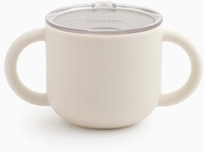 탁가온 1.2.3 실리콘 트레이닝컵(컵+뚜껑), 200ml, 1개, 아이보리