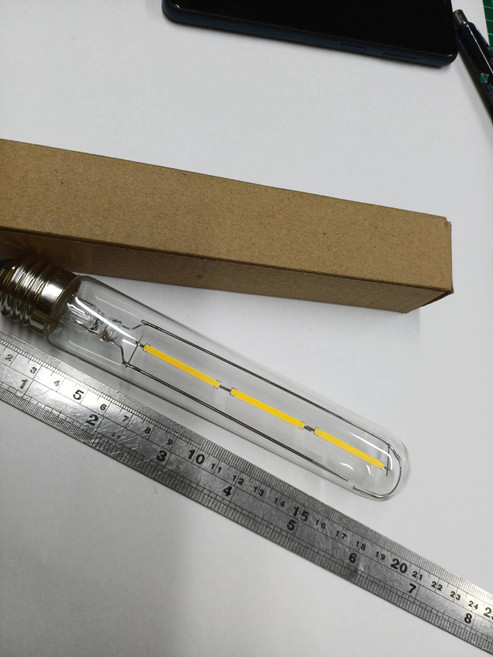 LED燈絲燈管燈泡, 220V E27 愛迪生燈管  5W 長度約18公分, 1個
