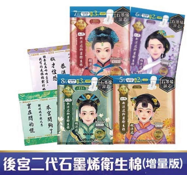 Mdmmd 明洞國際 後宮二代石墨烯超涼感衛生棉 增量版 夜用型 33cm (6片+2片), 1個, 夜用型(33cm/6片+2片)