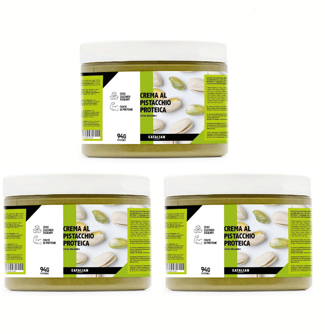 Eatalian 이탈리안 프로틴 94g 함유 피스타치오 크림 500g x 3병 두바이쫀득쿠키 두쫀쿠 재료
