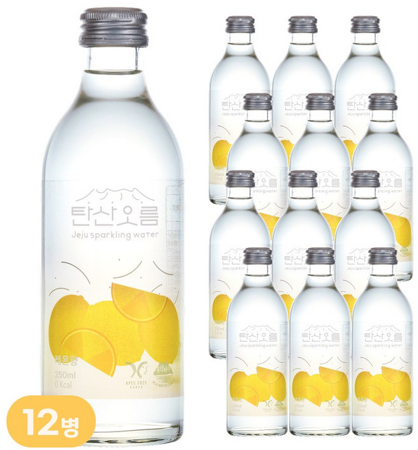 [탄산오름] 프리미엄 제주 탄산수 250 ml 레몬향, 12개, 250ml
