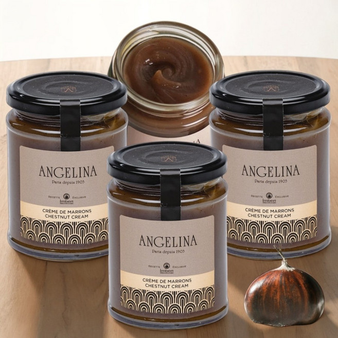 프랑스 안젤리나 크림 드 마롱 밤 스프레드 체스트넛 잼 쨈 120g x3병, 3개