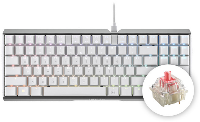 CHERRY 체리 키보드 MX BOARD 3.0S TKL RGB 기계식 유선 텐키리스 게이밍 키보드 (4종 축 선택) / 공식 판매점, 화이트, G80-3877-저소음 적축, 저소음 적축
