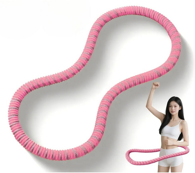 JOMO 4세대무 소음고탄성 1.5kg 소프트 스프링 다이어트 훌라후프 허리라인 다이어트 슬림 뱃살, 1개, 핑크색