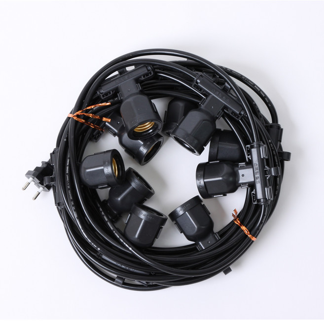 국내제작 야외용 전기선 전등선 루프탑 조명 오징어등 방수 10m 10소켓 E26 1.5SQ