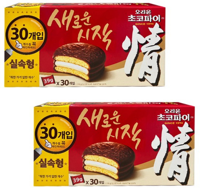 오리온 초코파이 30입 1170G, 1.17kg, 2개