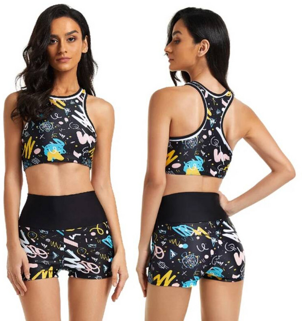 언더붑 탱크탑 비키니 홀터넥 커버업 수영복 여자s Zip Front 하이 컷 웨스트 세트 Sport 투피스 Tummy Control Swimwear, M, 727023