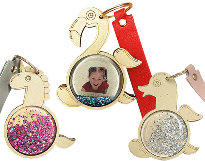 [칼라노리]샤르르 스노우볼 키링/워터볼/미니스노우볼/DIY 키링만들기세트, 홍학