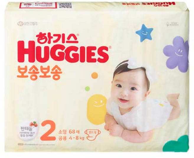 하기스 보송보송 밴드형 기저귀, 2단계, 68매