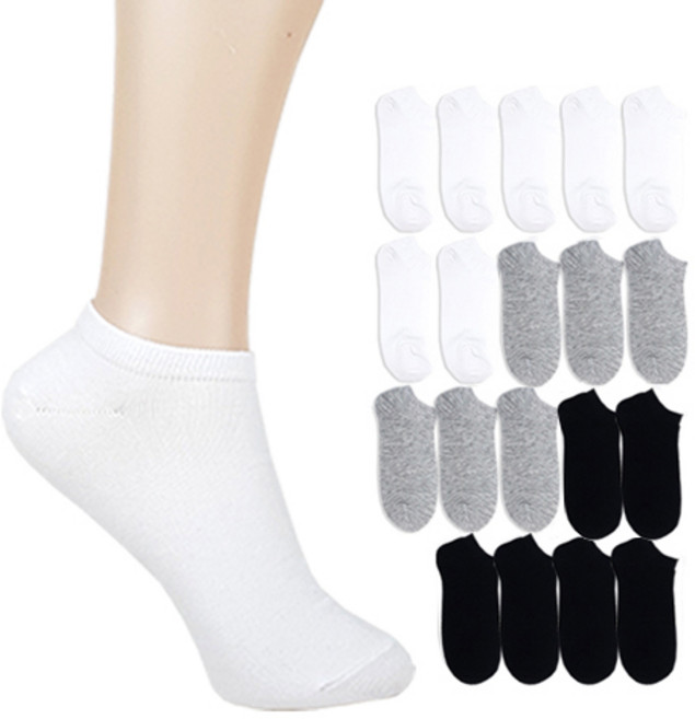 더베이직 여성용 10+10 프리미엄 스니커즈 발목 양말