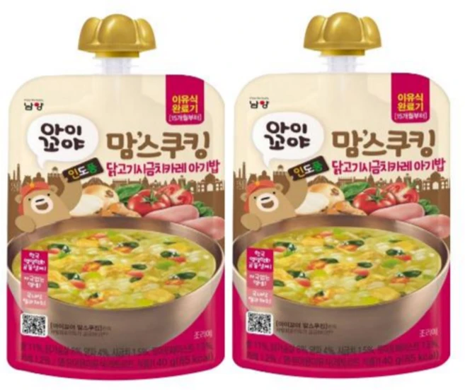 남양유업 맘스쿠킹 아기밥, 140g, 2개, 닭고기시금치카레아기밥 - 쿠팡
