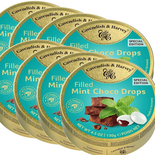 캐빈디쉬앤하비 민트 초코 캔디 사탕 Cavendish & Harvey Filled Mint Chocolate, 8개, 130g