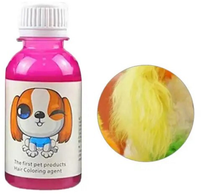 강아지 염색약 고양이 오래 지속되는 무자극성 천연 추출물 반려동물 염색 크림 개 털 색소 염료 용품 100ml 1 세트, 없음, 7) YELLOW, 1개