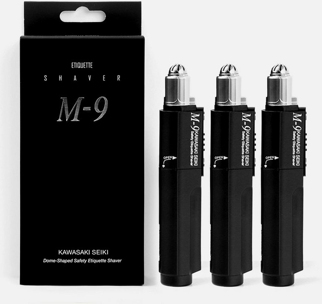 가와사키 프리미엄 코털제거기 M-9 돔형특허 콧털정리기, 3개