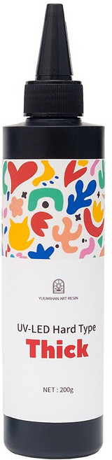 200g UV LED Resin 대용량 고투명 네일 & 공예용 Resin 아트, 고점도 200g, 1개