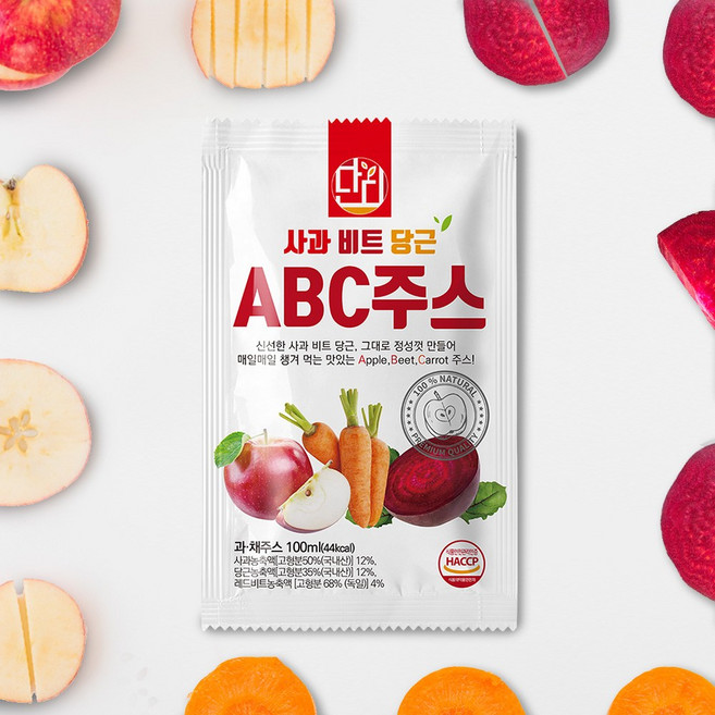 단디푸드 사과 비트 당근 ABC주스, 90개, 100ml