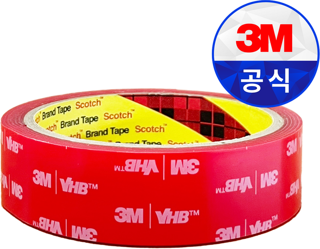 3M 4910 VHB 블랙박스 투명 폼양면테이프 25mm x 1.5M [W831638], 단품, 1개