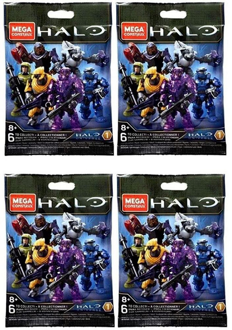 [5] Mega Construx Halo Universe 시리즈 1 블라인드 백 미니 피규어 (4팩), [5] Mega Construx Halo Univers