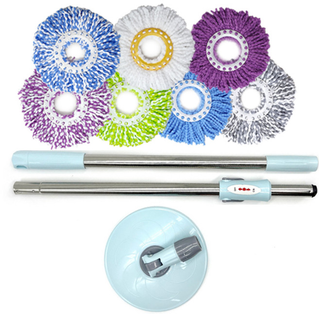 new 퍼펙트시리즈 스테인레스 2단봉밀대 + 컬러걸레 7장 180도회전봉세트, 1개