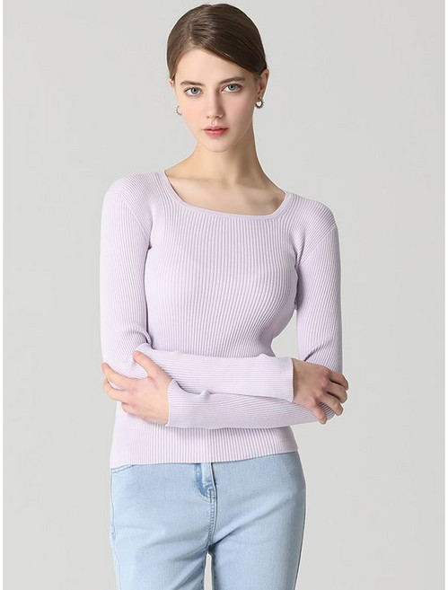 쉬즈미스 스퀘어넥 리브 니트 탑 택가격 138000원