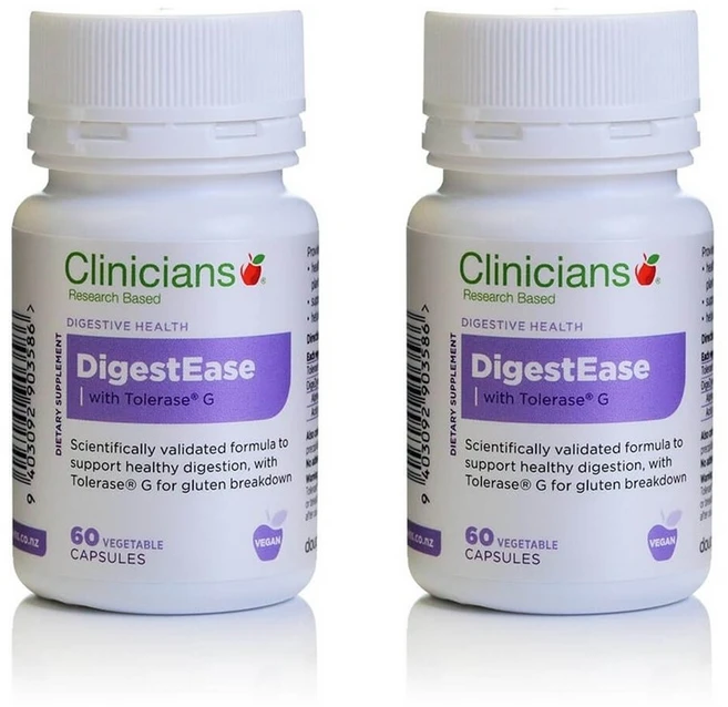 Clinicians DigestEase with Tolerase 클리니션스 다이제스트이즈 톨레라 60정 2팩, 2개 - 쿠팡