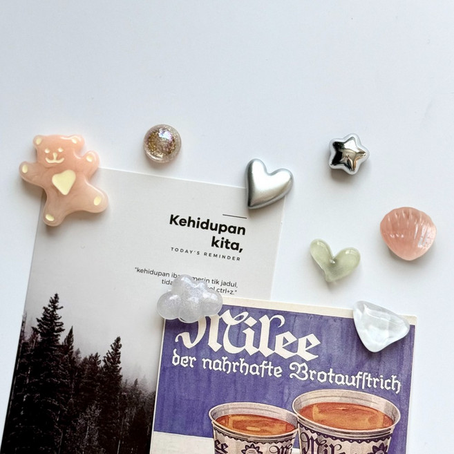 앤체인 냉장고 강력 미니 자석 8P 세트 5종 스톤 원석 곰돌이 네오디움, 3.  피치 베어 원석 구름