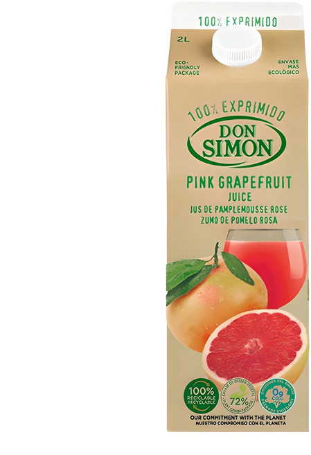 돈시몬 생과일 착즙 100% 홍자몽주스, 2L, 1개