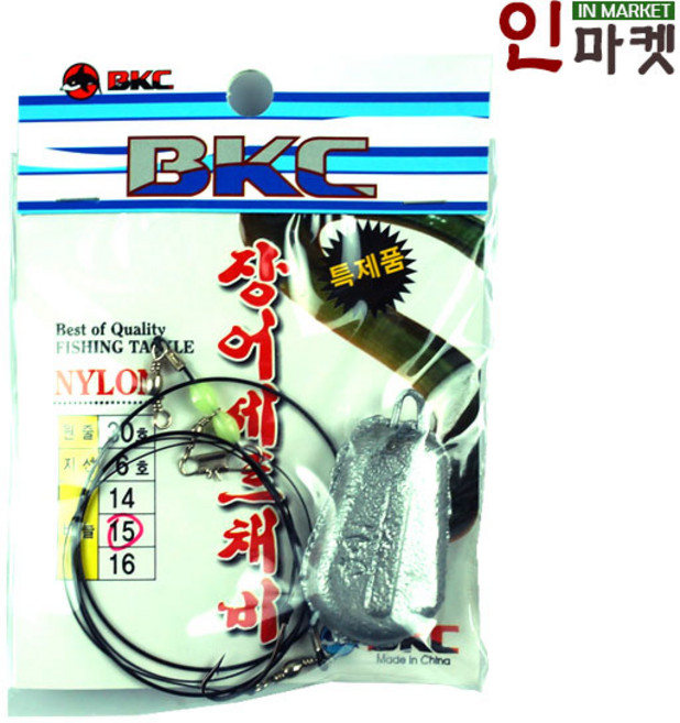 백경 장어 세트채비(철추) 우나기훅 민물 전용 채비, 1개