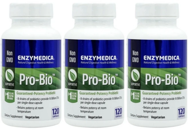 [3개] 엔자이메디카 프로 바이오 100억 유산균 120베지캡슐 고초균 바실러스 서브틸리스 락토바실러스 불가리쿠스 살리바리우스 애시도필러스 파라 카제이 람노서스 플란타럼, 120정, 3개 - 쿠팡