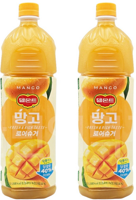 롯데 델몬트 망고 1.5L 낱개 / 2페트, 2개