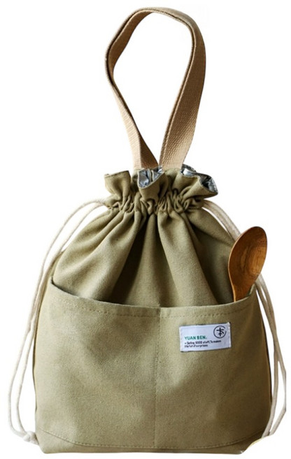 레디박스 보온보냉 방수 복주머니 도시락통 가방, 그린, 1개