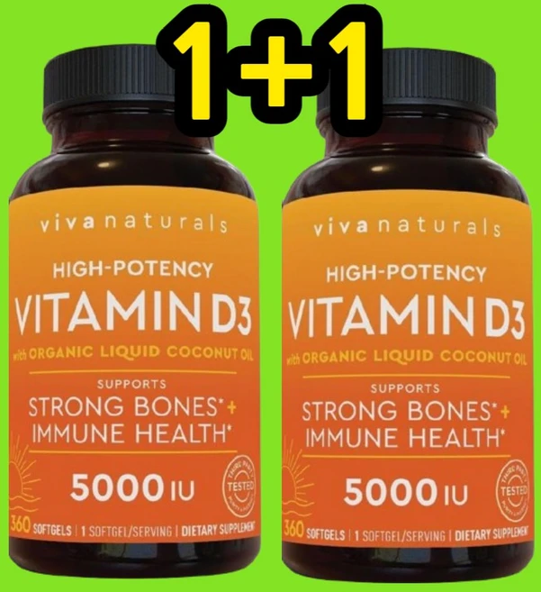 비타민 D3 디 5000 Viva Naturals 360정 2개 - 쿠팡
