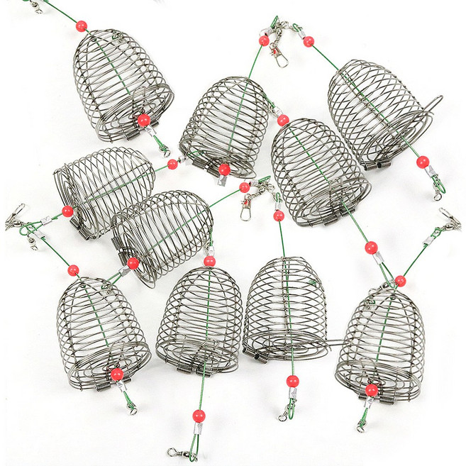 스탠 카고낚시채비 원투 카고 집어통 1팩, 실버, 10개