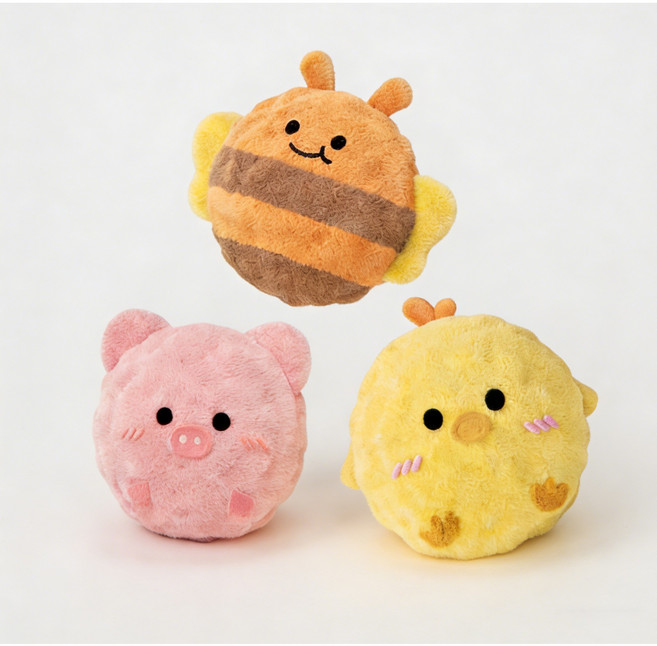 강아지 공 삑삑이 미니 반려견 장난감 3종, 혼합색상, 3개