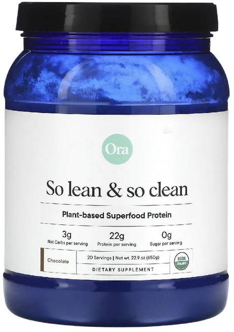 Ora So Lean & So Clean 식물성 프로틴 파우더 초콜릿 맛 Plant-Based Superfood Protein 650g - 쿠팡