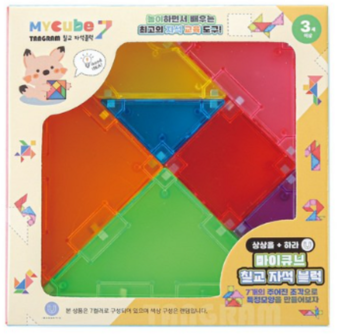 MYTOYS 유아용 마이큐브 3D 칠교자석블럭 Tangram 7p, MIX(혼합색상), 2개