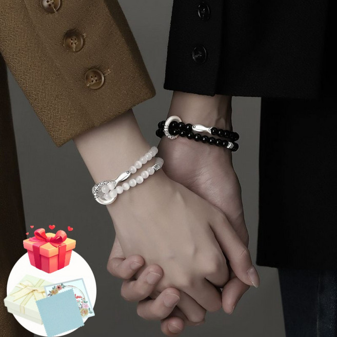 YAPOGI 1+1 여자친구생일선물 커플 염주 팔찌 재물운 행운 우정 팔찌 남녀공용 팔찌 명절선물세트
