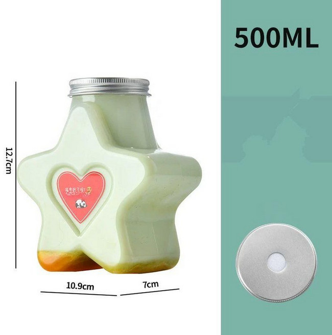 플라스틱 음료병 톡톡 별모양 공병물병 뚜껑스티커, 10 세트, 1L, 500ml 구멍 뚜껑+스티커+빨대