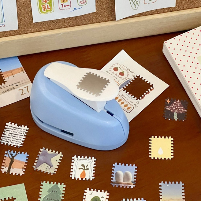 우표 모양 펀칭기 다꾸용 종이커터 다이어리 꾸미기 라도스, 1개, A. 우표 1.8*2.0