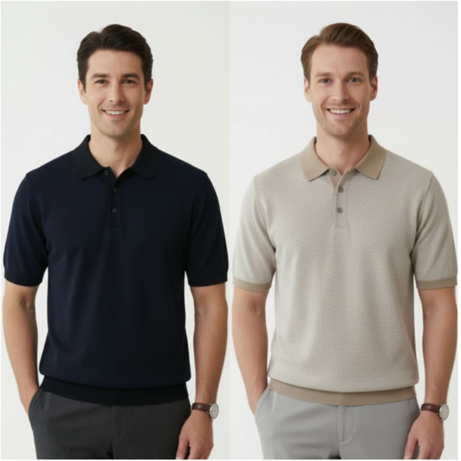 코오롱 브렌우드 남성 반소매 여름 니트 폴로