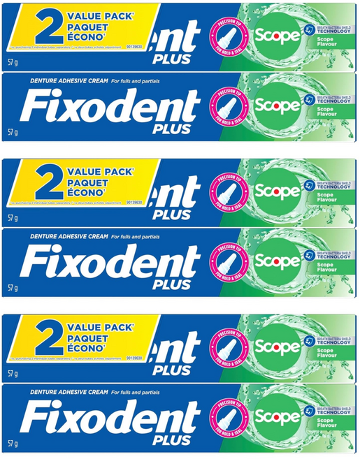 픽소덴트 FIXODENT 플러스 덴처 의치접착제 틀니 안정제 57g 6개, 3개