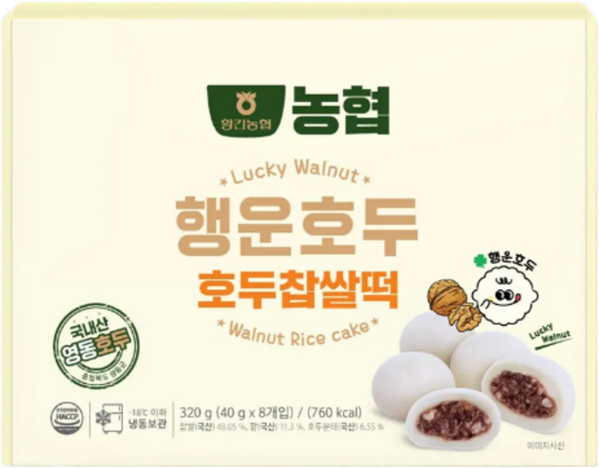 농협 행운호두 호두찹쌀떡 국내산 영동호두, 1개, 320g
