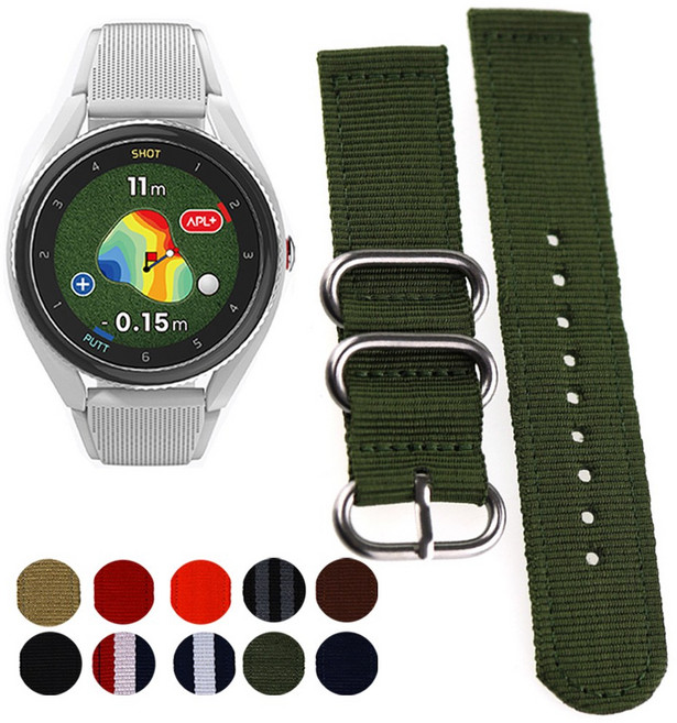 보이스캐디 T9 시계형 스트랩 20mm 나토밴드 호환줄, 01 CUNA2001SV 블랙, 1개