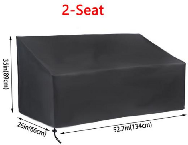 야외 방수 커버 덮개 정원 공원 파티오 벤치 가구 소파 테이블 방진 방풍, 01 2-Seat (134x66x89cm)