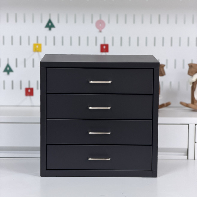 비유가구 COMPANY 서랍장, 4개, 블랙2