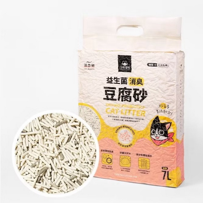 益生菌消臭豆腐砂, 2.7g, 6包, 條形 豆腐砂