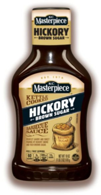 KC 마스터피스 히코리 브라운 슈가 바비큐 소스 18온스; (포장은 다를 수 있습니다), 1개